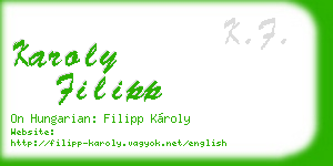 karoly filipp business card
